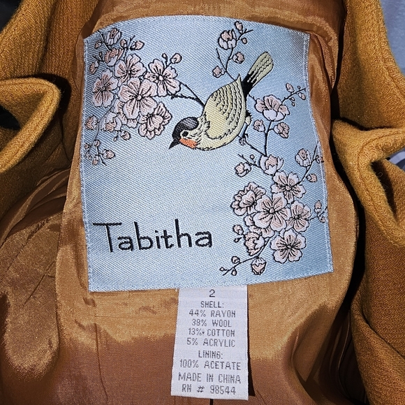 Anthropologie Tabitha Gold Terrace House Jacket Wool Blend Sz 2 Ruffle Preppy - Picture 13 of 14